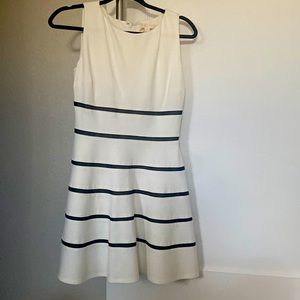 Erin by Erin  fetherston  white with black stripes flare dress